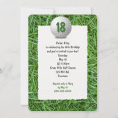 ゴルファーの18歳の誕生日パーティー招待状 招待状 (正面)