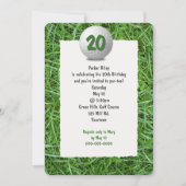 ゴルファーの20歳の誕生日パーティー招待状 招待状 (正面)