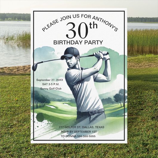 ゴルファーの30歳誕生日パーティー 大人 スポーツ ゴルフ 招待状