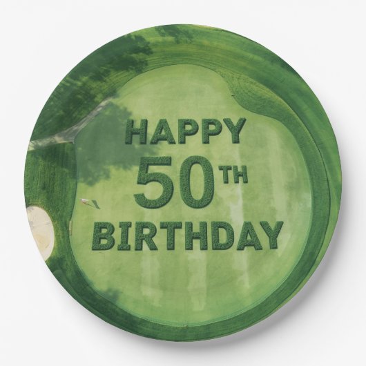 ゴルファーの50歳誕生日 ペーパープレート (正面)