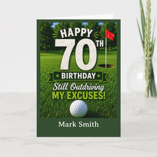 ゴルファーの70歳の誕生日カード カード (正面)