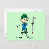 ゴルファーのTシャツと贈り物 ポストカード (正面/裏面)