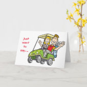 ゴルファーはただ「ハッピーバースデー」と言いたい カード (黄色い花)