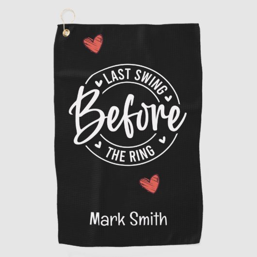 ゴルファーはリングバチュラーパーティの前に最後のスイング ゴルフタオル (正面)