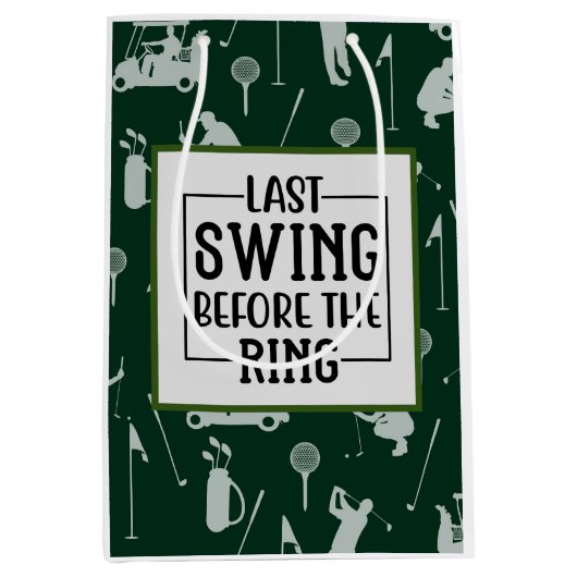 ゴルファーはリングバチュラーパーティの前に最後のスイング ミディアムペーパーバッグ (正面)