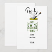 ゴルファーはリングバチュラーパーティの前に最後のスイング 招待状 (正面/裏面)