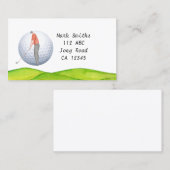 ゴルファーは名刺をゴルフしている 名刺 (正面/裏面)