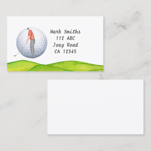 ゴルファーは名刺をゴルフしている 名刺 (正面/裏面)