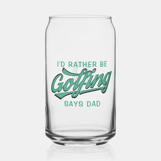 ゴルファーは言う、むしろゴルフをするパパ モノグラムの ガラス缶 (正面)