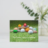 ゴルファーへのイースターのグリーティングカード ポストカード (スタンド正面)