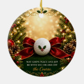ゴルファーへのクリスマスの祝福 セラミックオーナメント (裏面)