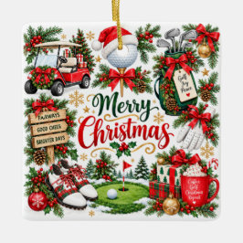 ゴルファーへのクリスマスギフト セラミックオーナメント