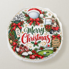 ゴルファーへのクリスマスプレゼント ラウンドクッション