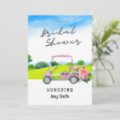 ゴルファーへのゴルフのブライダルシャワー招待 招待状 (スタンド正面)