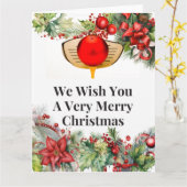 ゴルファーへのゴルフのメリークリスマスオーナメント カード (黄色い花)