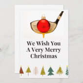 ゴルファーへのゴルフのメリークリスマスオーナメント シーズンカード (正面/裏面)
