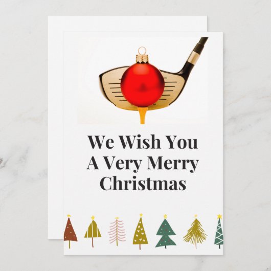 ゴルファーへのゴルフのメリークリスマスオーナメント シーズンカード (正面/裏面)