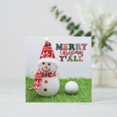 ゴルファーへのゴルフのメリークリスマス雪だるま カード (スタンド正面)