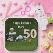 ゴルファーへのゴルフ50誕生日 ペーパープレート (パーティー)