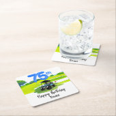 ゴルファーへのゴルフ75誕生日 スクエアペーパーコースター (インサイチュ)