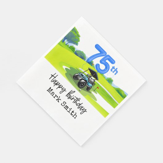 ゴルファーへのゴルフ75誕生日 スタンダードランチョンナプキン (角)