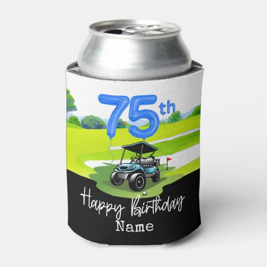 ゴルファーへのゴルフ75誕生日 缶クーラー (缶正面)