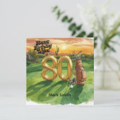ゴルファーへのゴルフ80歳の誕生日 カード (スタンド正面)
