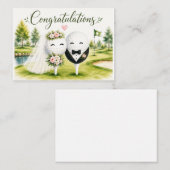 ゴルファーへの結婚お祝い ノートカード (正面/裏面)