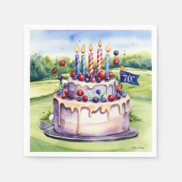 ゴルファーへの70歳の誕生日プレゼント  スタンダードカクテルナプキン