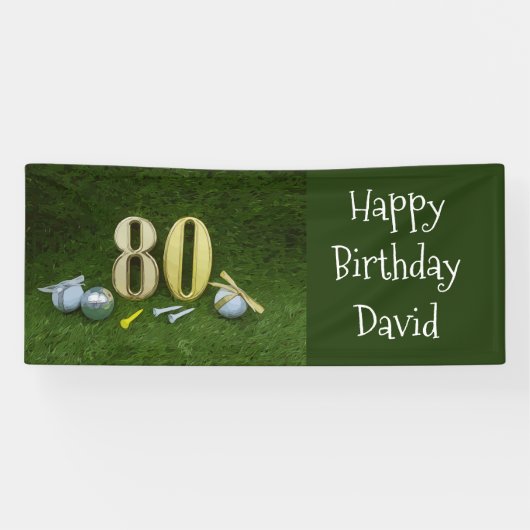 ゴルファーへの80歳の誕生日記念 横断幕 (横)