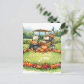 ゴルファーをテーマにしたゴルフの感謝祭 ポストカード (スタンド正面)