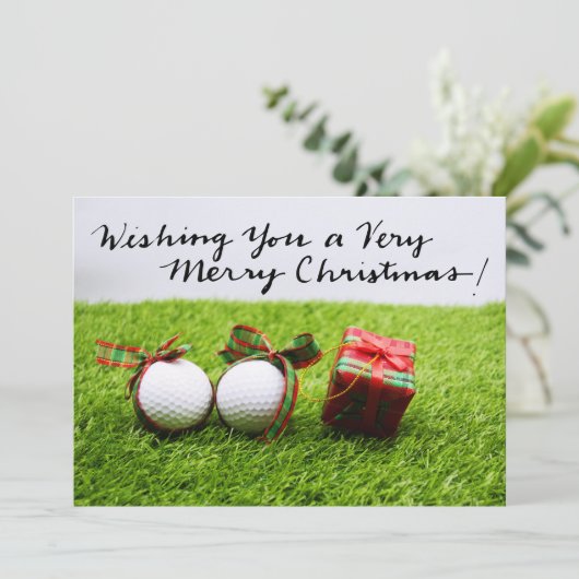 ゴルファーをテーマにしたゴルフクリスマス シーズンカード (スタンド正面)