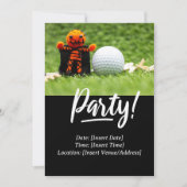 ゴルファーをテーマにしたゴルフハロウィーン 招待状 (正面)