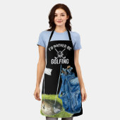 ゴルファーをテーマにしたゴルフ エプロン (着用した状態)