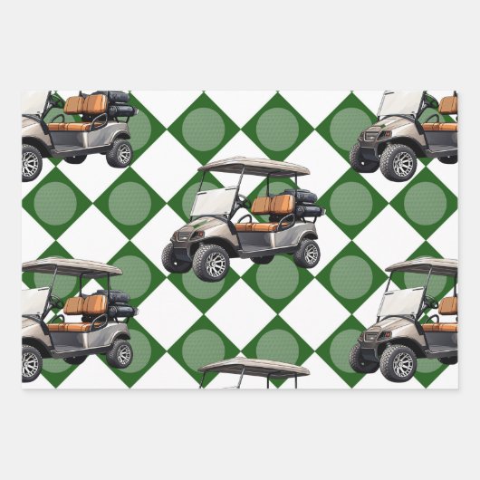 ゴルファーをテーマにしたゴルフ ラッピングペーパーシート (正面)