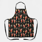 ゴルファーをテーマにした7月のハワイアンのゴルフクリスマス エプロン (正面)