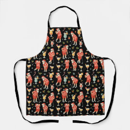 ゴルファーをテーマにした7月のハワイアンのゴルフクリスマス エプロン