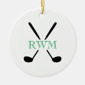 ゴルファーイニシャルクラブコースゲームタイムレスゴルフ セラミックオーナメント (正面)