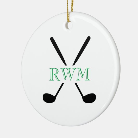 ゴルファーイニシャルクラブコースゲームタイムレスゴルフ セラミックオーナメント (左)