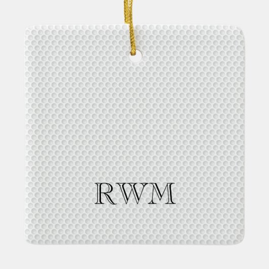 ゴルファーイニシャルPHOTOゴルフボール記念キープサケ セラミックオーナメント (正面)