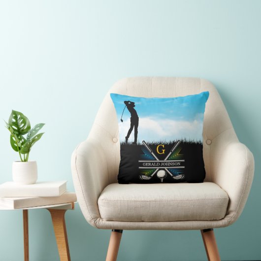 ゴルファーエレガントカスタムモノグラムデザイン クッション (椅子)