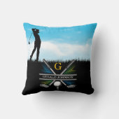 ゴルファーエレガントカスタムモノグラムデザイン クッション (裏面)