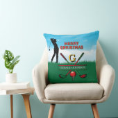ゴルファーカスタマイズス・クリスマスモノグラムデザイン クッション (椅子)