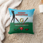 ゴルファーカスタマイズス・クリスマスモノグラムデザイン クッション (ブランケット)
