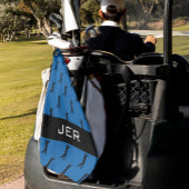 ゴルファーカスタマイズパタンモノグラムのブルーブラック ゴルフタオル