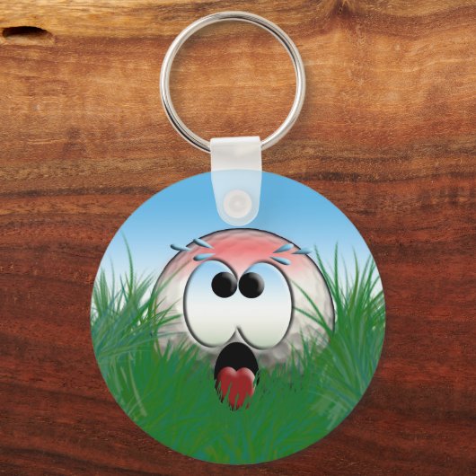 ゴルファーギフトアイディアゴルフプレーヤーゴルフボールユーモアおもしろい キーホルダー (正面)