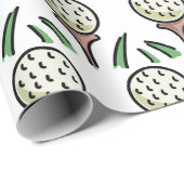 ゴルファーギフト - ゴールドティー付き特大ゴルフボール ラッピングペーパー (ロールコーナー)