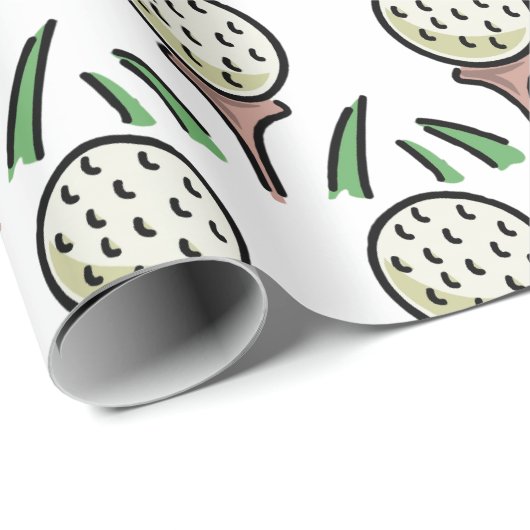 ゴルファーギフト - ゴールドティー付き特大ゴルフボール ラッピングペーパー (ロールコーナー)