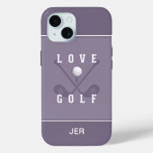 ゴルファークラブスポーツプロボールタイポグラフィパープル Case-Mate iPhoneケース (裏面)