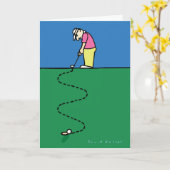 ゴルファーグリーティングカード カード (黄色い花)